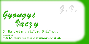 gyongyi vaczy business card